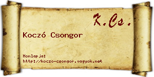Koczó Csongor névjegykártya